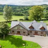 Aerial shot of a stone barn conversion
