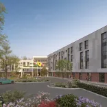 Artistic external impression of a new hotel.
