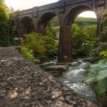 A viaduct over a river.