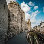 An accessible ramp leading to a castle.