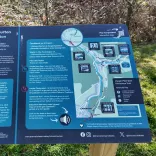 An information board illustrating a walking trail.