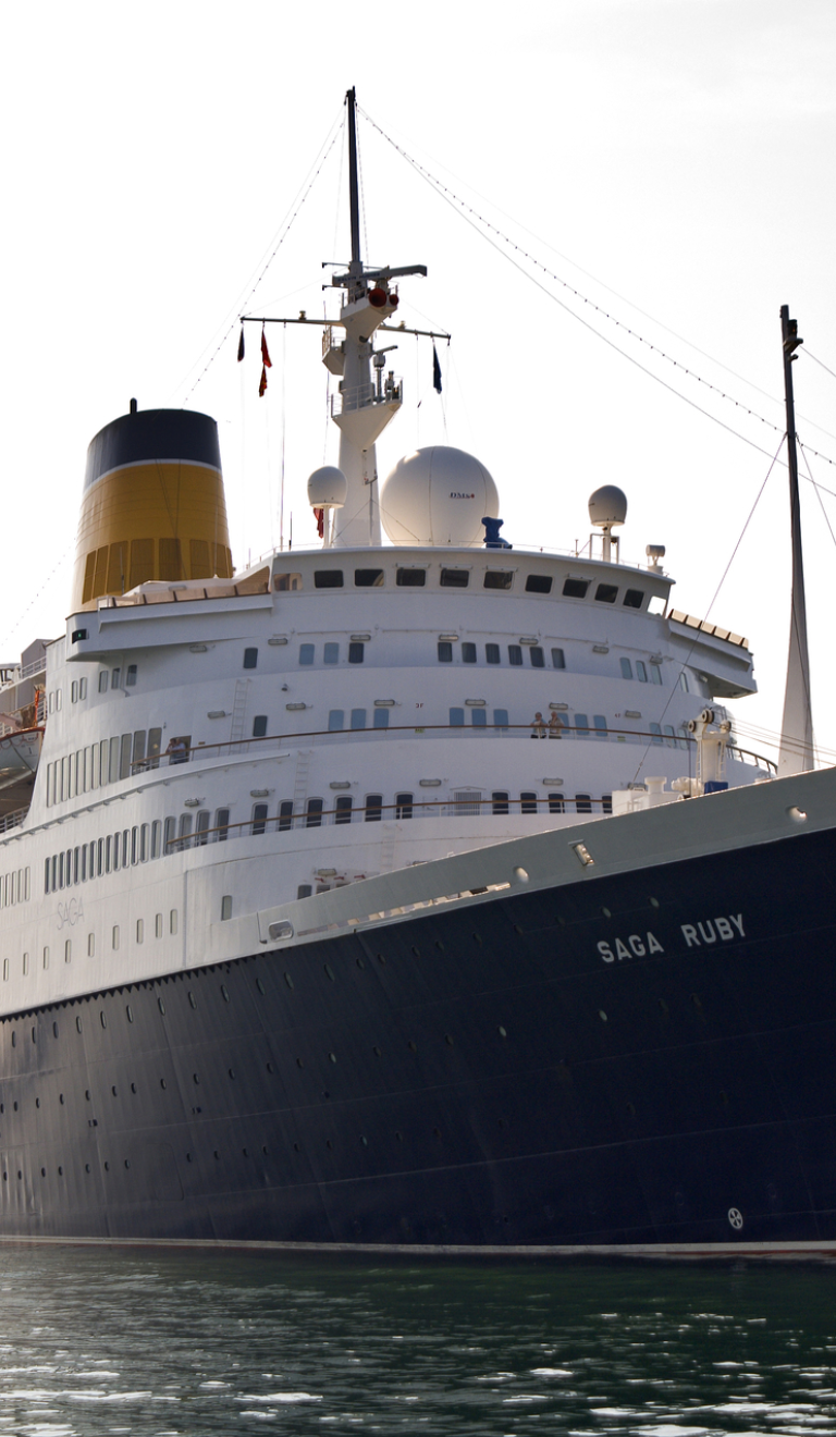 Cruise ship arriving at Milford Haven Dock